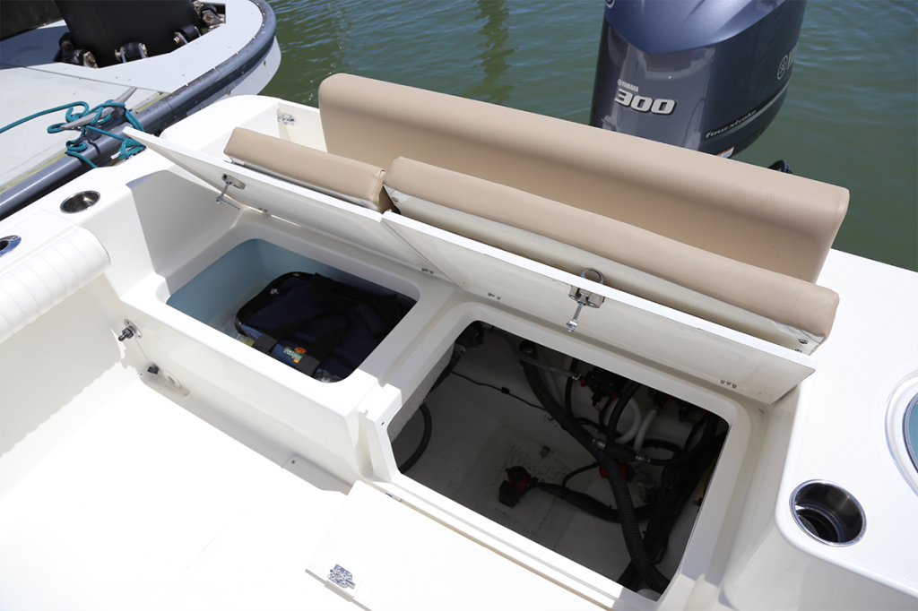 LX24 Center Console Rear Bench Seat with Storage & System Access Below Bay Boats, Center