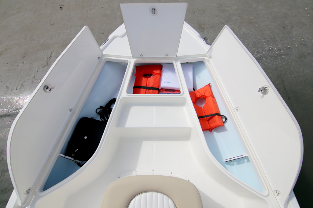 bayboatseabornfx21forwardstoragelockers Bay Boats, Center Consoles, & Offshore Boats