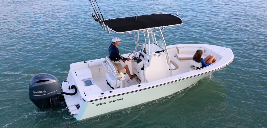 Sea Born Center Console with T-Top & Yamaha Outboard