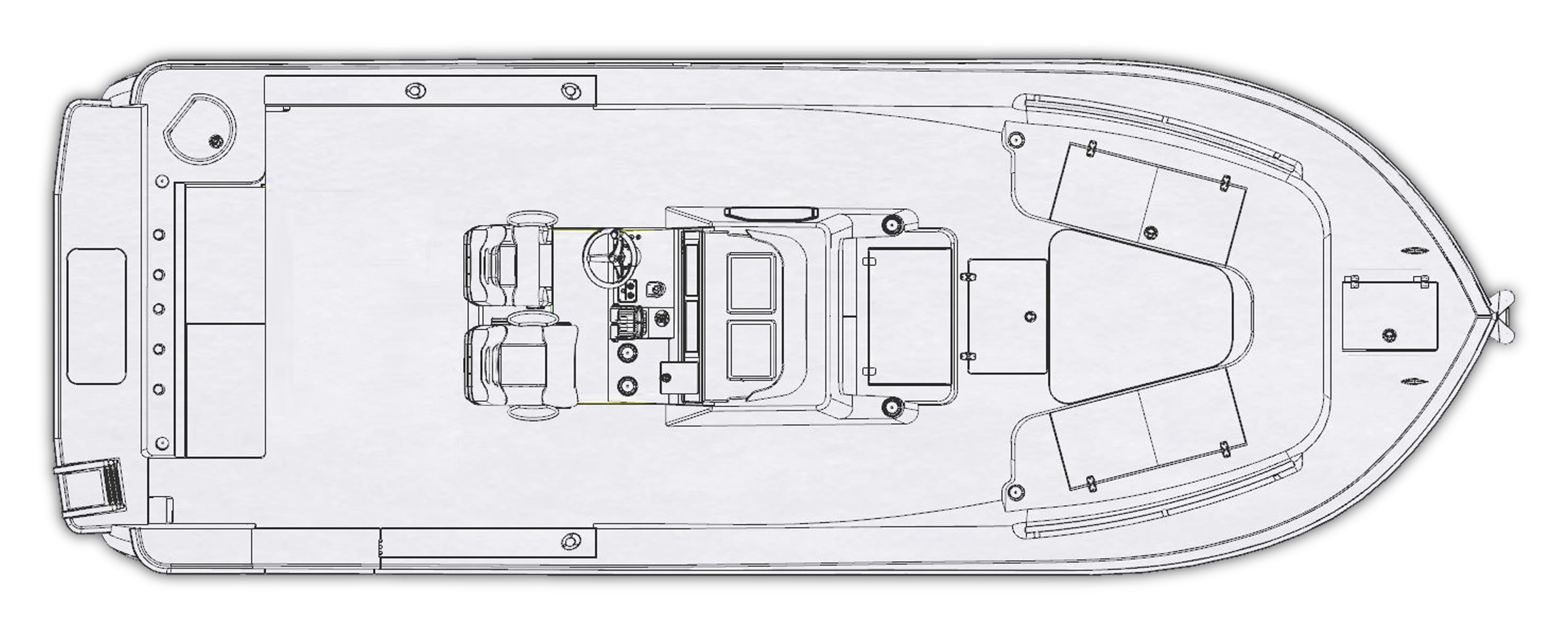 Sea Born LX26 Center Console Overhead Deck Layout